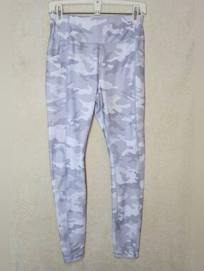 Avia Active Performance Mesh Exercise Leggings Size M(8-10) White Camouflage